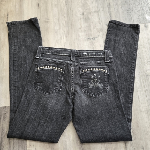 Flying Monkey Black Denim Jeans Size 9 - Picture 11 of 13
